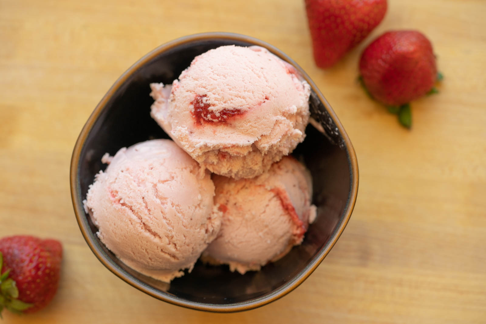 Cooked Frozen Strawberry Ice Cream