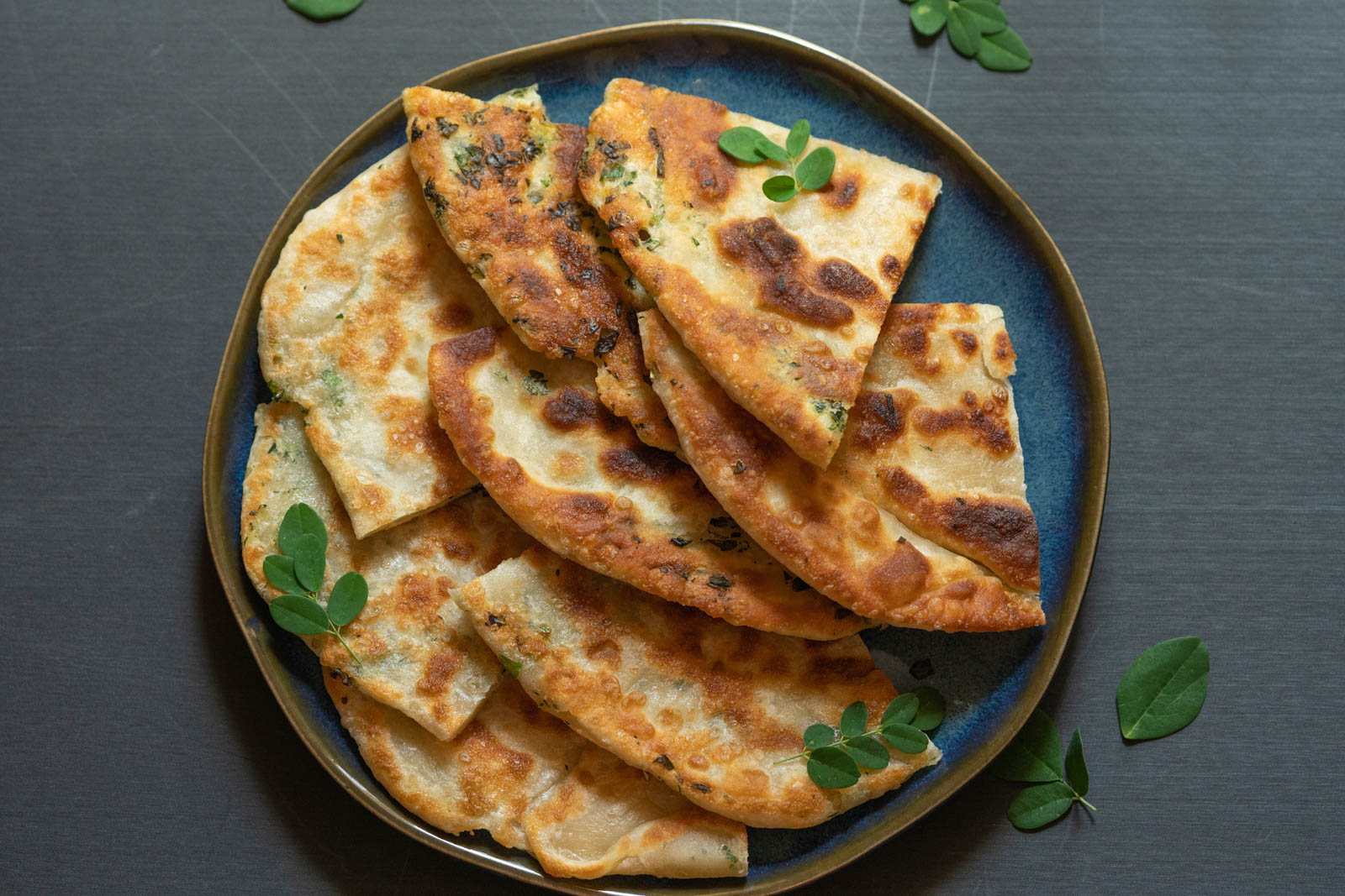 moringa green onion pancakes