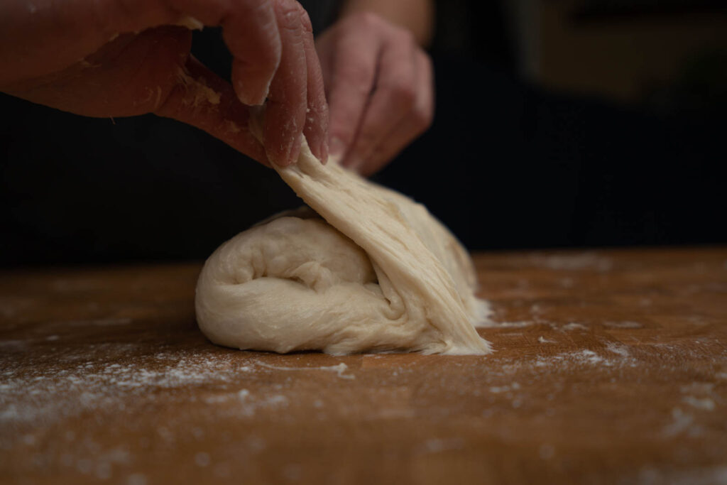 Kitchen Princess Bamboo: Yudane - Shape for loaf, fold into thirds