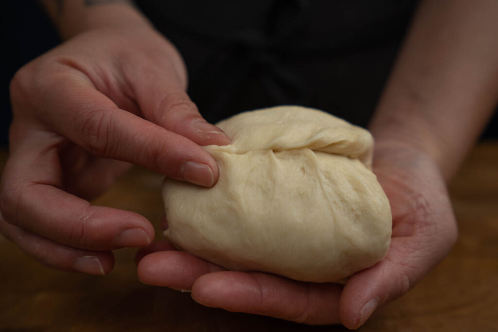 Inga Lam's milk bread - shaping loaf