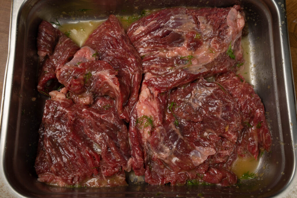 Marinating flap meat
