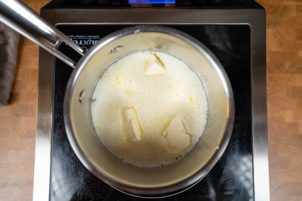 clarified butter: melting butter