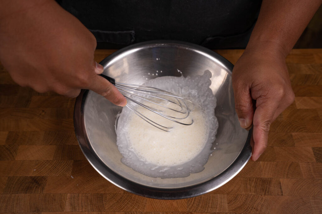 Cheese foam: whip heavy cream
