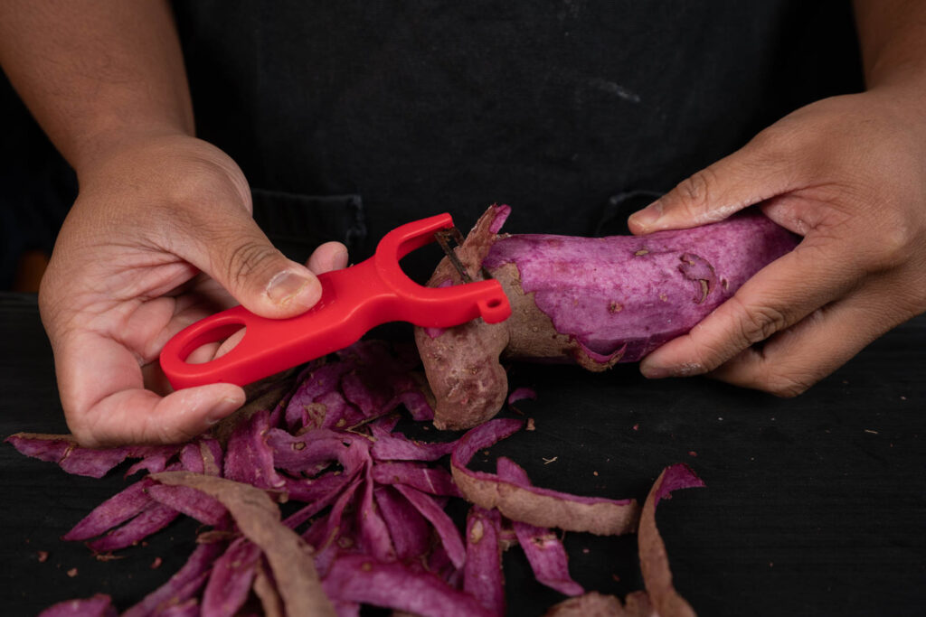 Peel purple potato