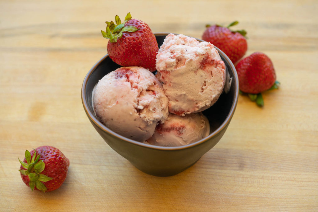 Cooked Fresh Strawberry Ice Cream