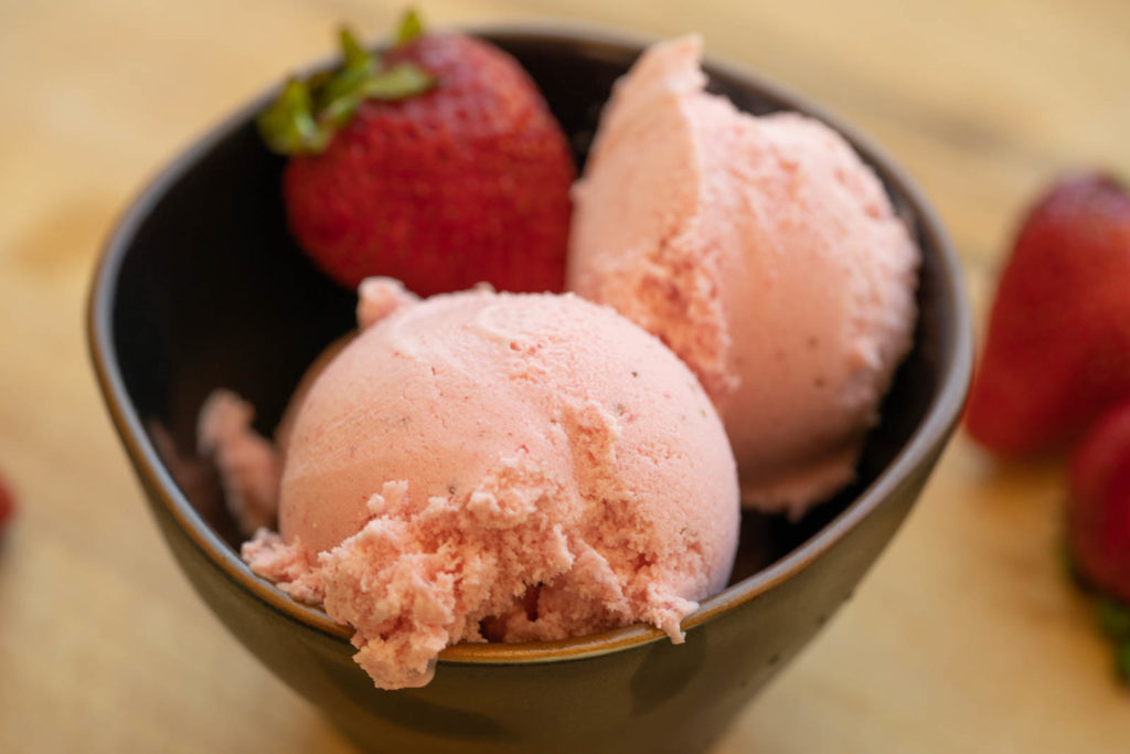 Blended Frozen Strawberry Ice Cream