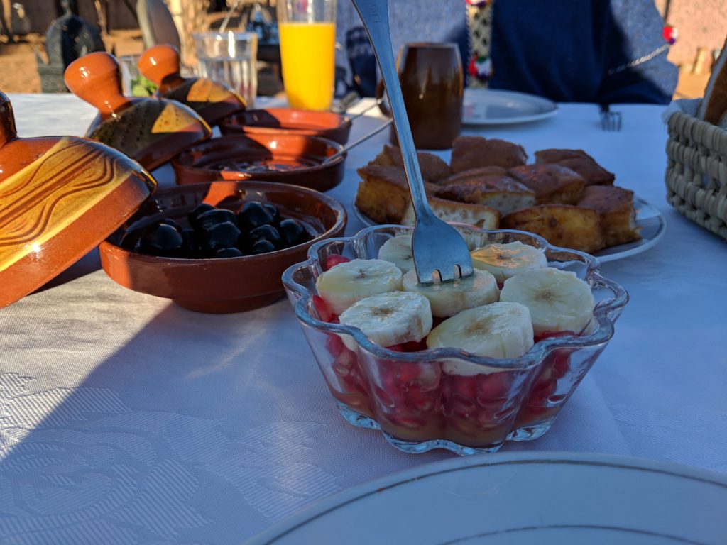 Breakfast, Ali & Sara's Desert Palace, Merzouga, Morocco
