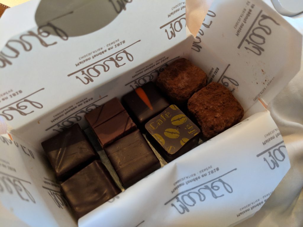 Box of chocolates, Martel Cornavin, Geneva, Switzerland