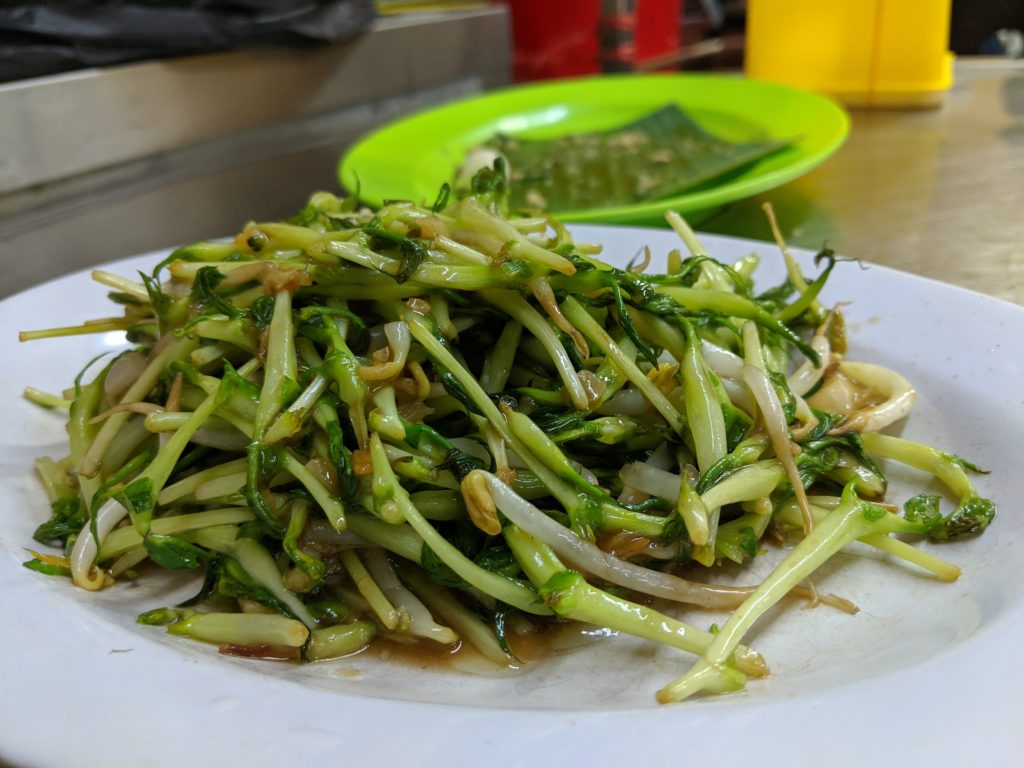 Pea sprouts, Restoran Meng Kee Grill Fish, Jalan Alor, Kuala Lumpur, Malaysia